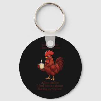 Before Coffee After Coffee Funny S Humor Mens Keychain
