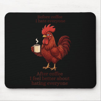 Before Coffee After Coffee Funny S Humor Mens Mouse Pad