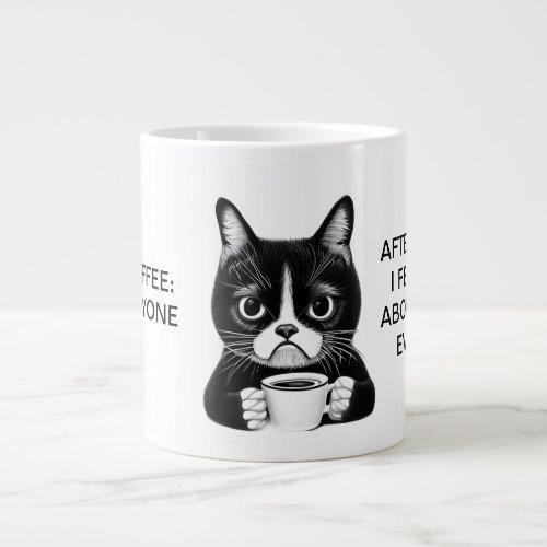 Before Coffee I Hate Everyone Funny Grumpy Cat Giant Coffee Mug