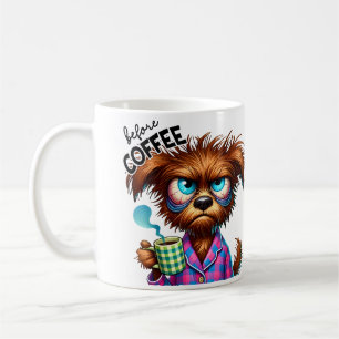 Before Coffee vs. Fully Caffeinated Dog Mug