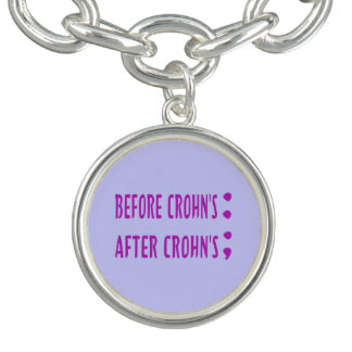 Before Crohn's After Crohn's Disease Semi Colon Bracelet