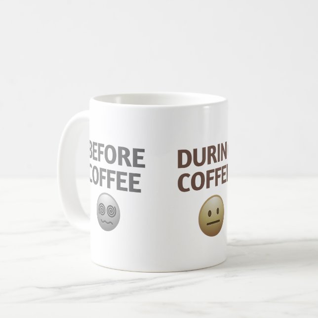 Before During After Coffee Mood Vector Art Mug (Front Left)