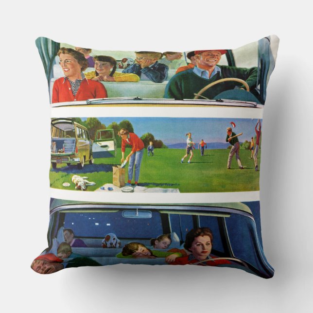 Before, During & After Picnic Throw Pillow (Front)