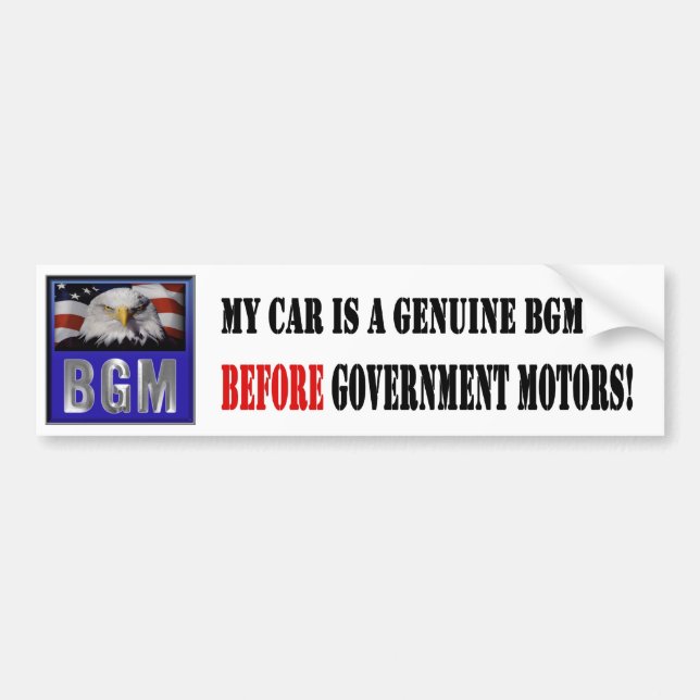 Before Government Motors - Car Bumper Sticker (Front)