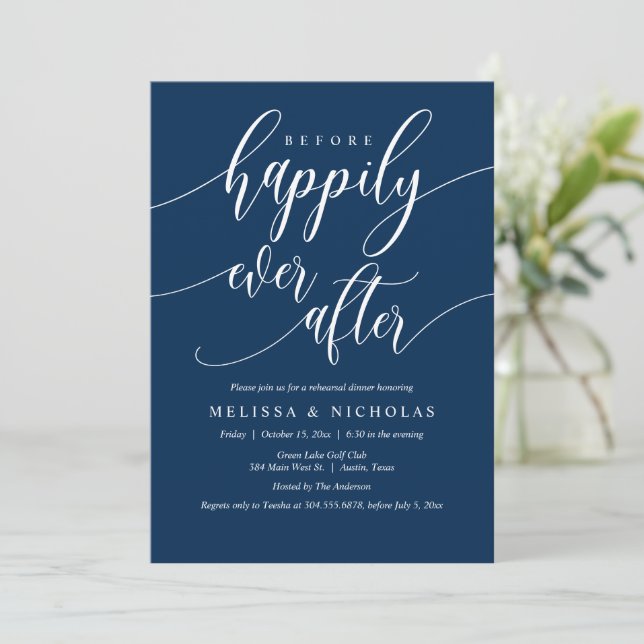 Before Happily Ever After, Rehearsal Dinner Invitation (Standing Front)