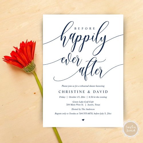 Before Happily Ever After Rehearsal Dinner Invitation