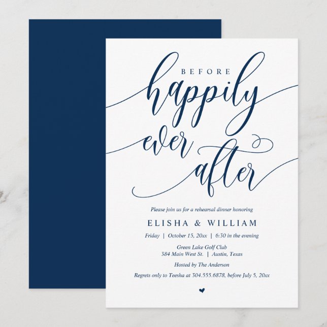 Before Happily Ever After, Rehearsal Dinner Invitation (Front/Back)