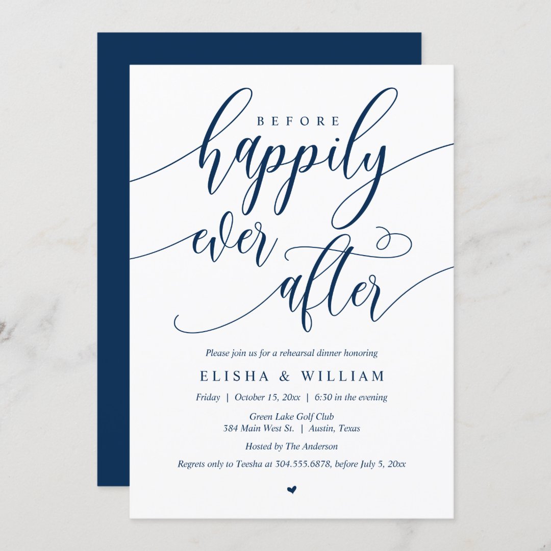 Before Happily Ever After Rehearsal Dinner Invitation Zazzle 6690