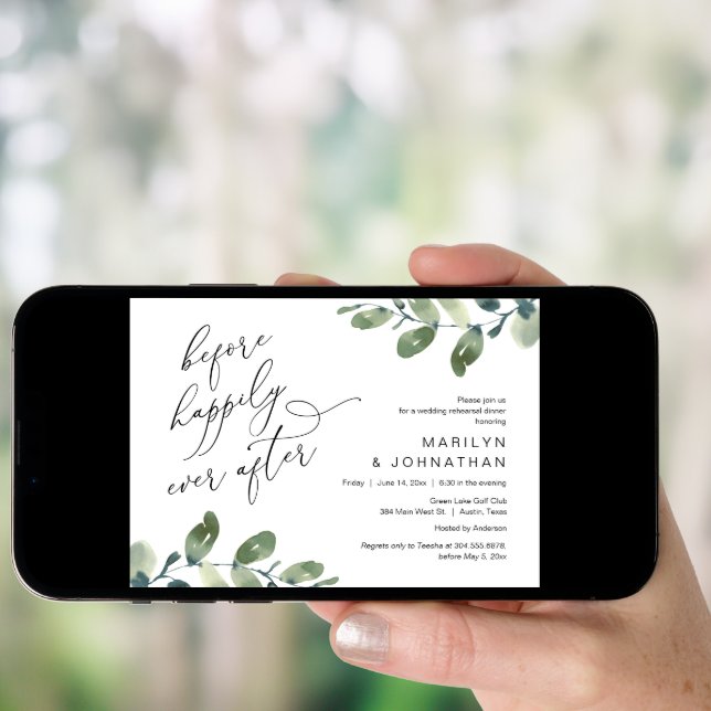 Before Happily Ever After Wedding Rehearsal Dinner Invitation (Front Digital)
