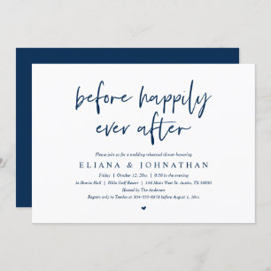 Before Happily Ever After Wedding Rehearsal Dinner Invitation