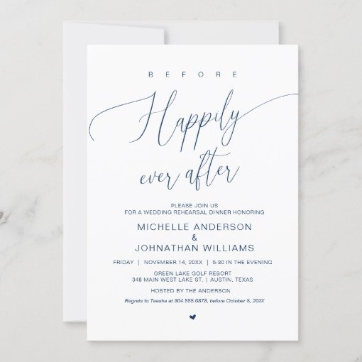 Before Happily Ever After Wedding Rehearsal Dinner Invitation Zazzle 8327