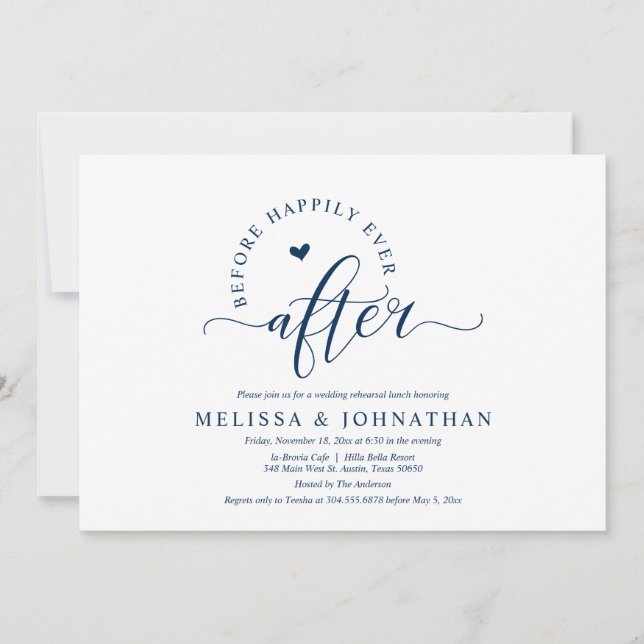 Before Happily Ever After Wedding Rehearsal Dinner Invitation (Front)