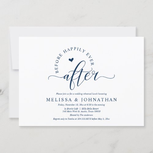 Before Happily Ever After Wedding Rehearsal Dinner Invitation