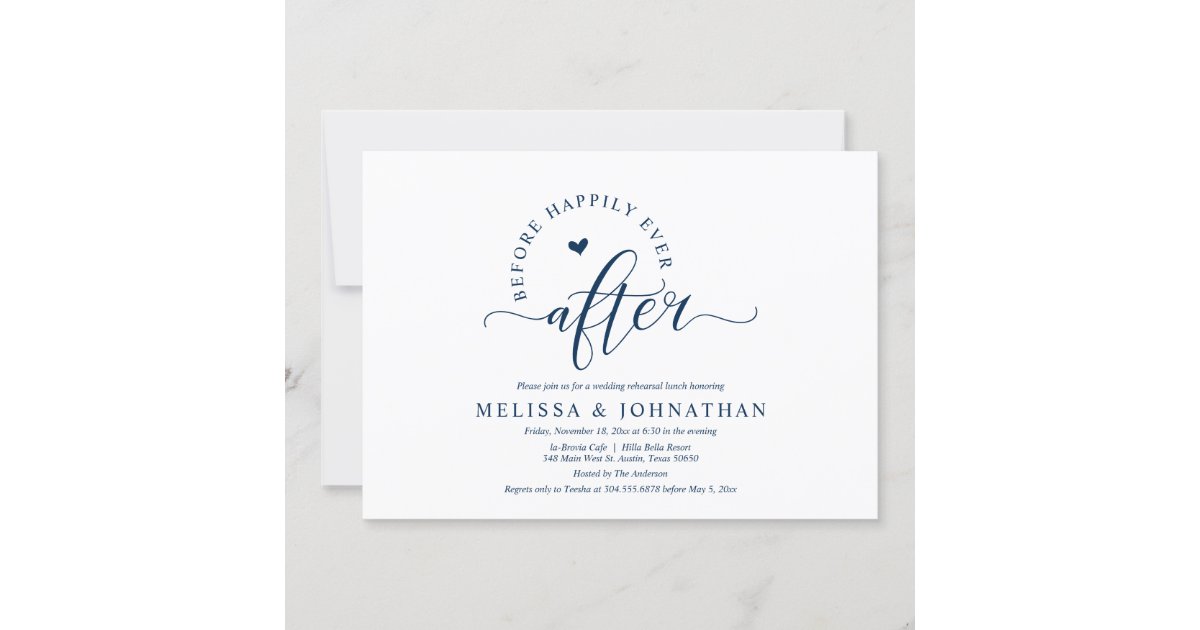 Before Happily Ever After Wedding Rehearsal Dinner Invitation Zazzle 2306