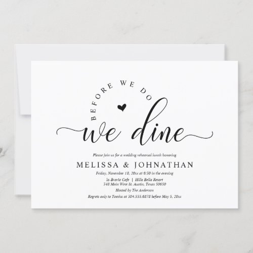 Before Happily Ever After Wedding Rehearsal Dinner Invitation