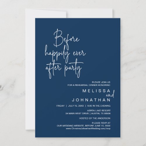 Before Happily Ever After Wedding Rehearsal Party Invitation