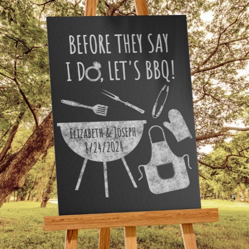 Before I Do BBQ Bridal Shower Engagement Welcome Poster