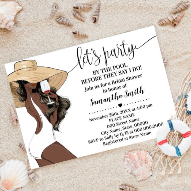 Before I do lets Party by the Pool Bridal Shower Invitation (Creator Uploaded)