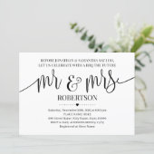 Before I do Mr and Mrs Wedding shower minimalist Invitation (Standing Front)