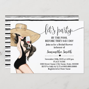 Before I do party by the pool bridal shower Invitation