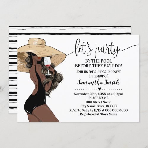 Before I do Party by the Pool Bridal Shower Invitation