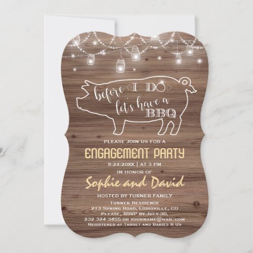 Before I DOS Old Barn Engagement Party Invitation