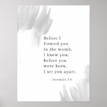 Before I formed you... Bible Verse Poster
