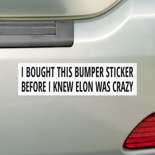 Before I knew Elon was crazy bumper sticker (On Car)