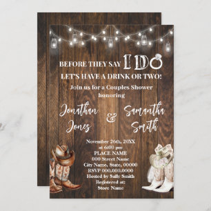 Before Say I do Couples Shower Western Country Invitation
