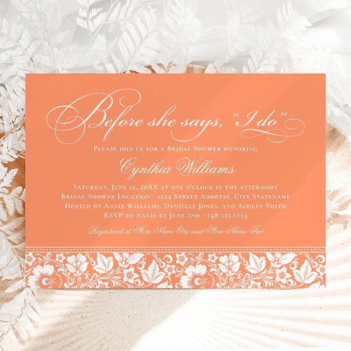 Bridal Shower Invitation | Vintage Floral Lace
