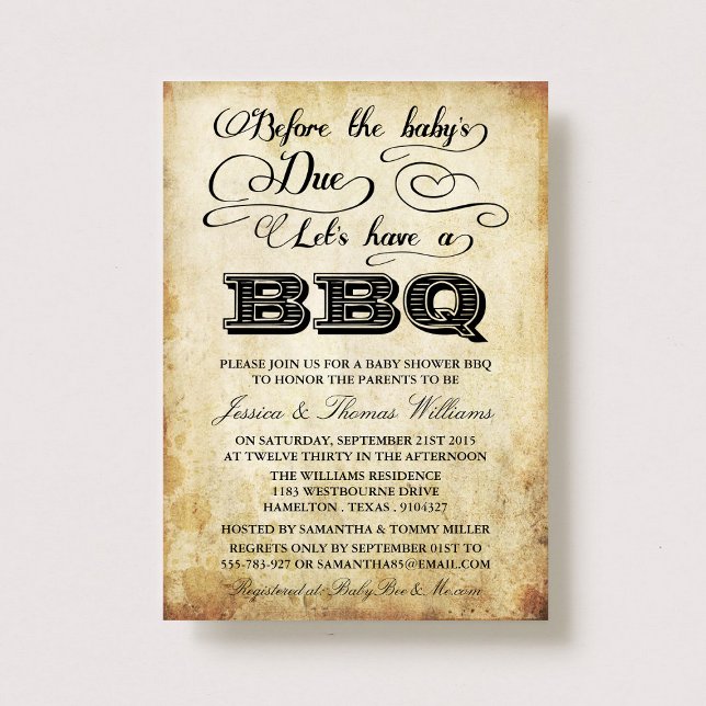 Before The Baby's Due, Let's Have A BBQ! Invitation (Creator Uploaded)