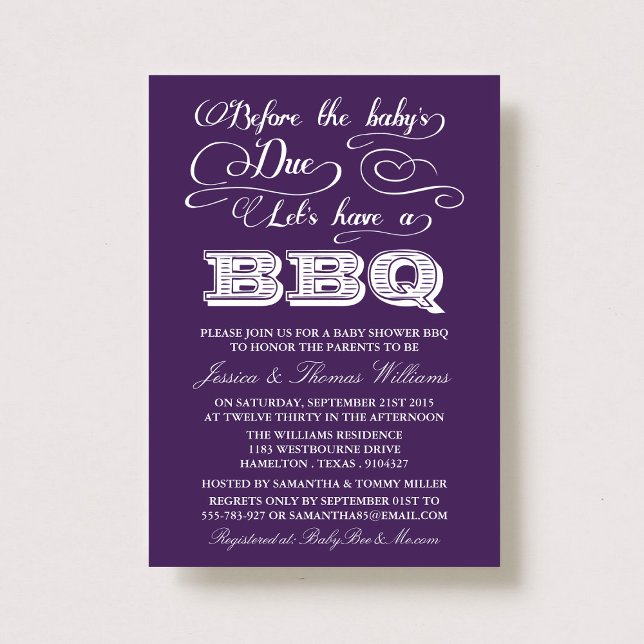Before The Baby's Due, Let's Have A BBQ! Invitation (Creator Uploaded)