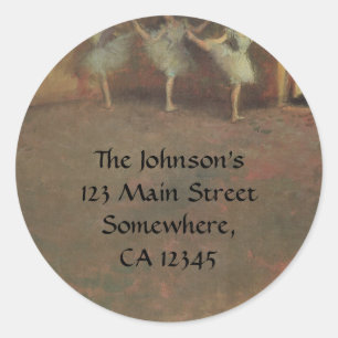 Before the Ballet by Edgar Degas, Vintage Fine Art Classic Round Sticker