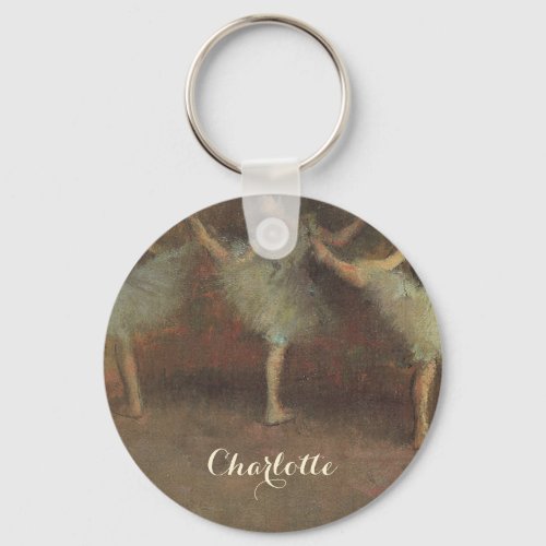 Before the Ballet by Edgar Degas Vintage Fine Art Keychain