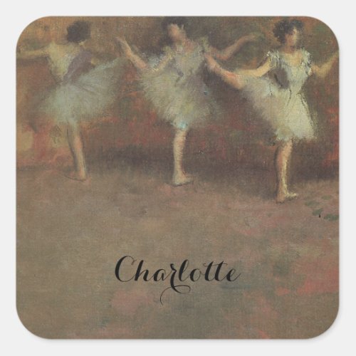Before the Ballet by Edgar Degas Vintage Fine Art Square Sticker
