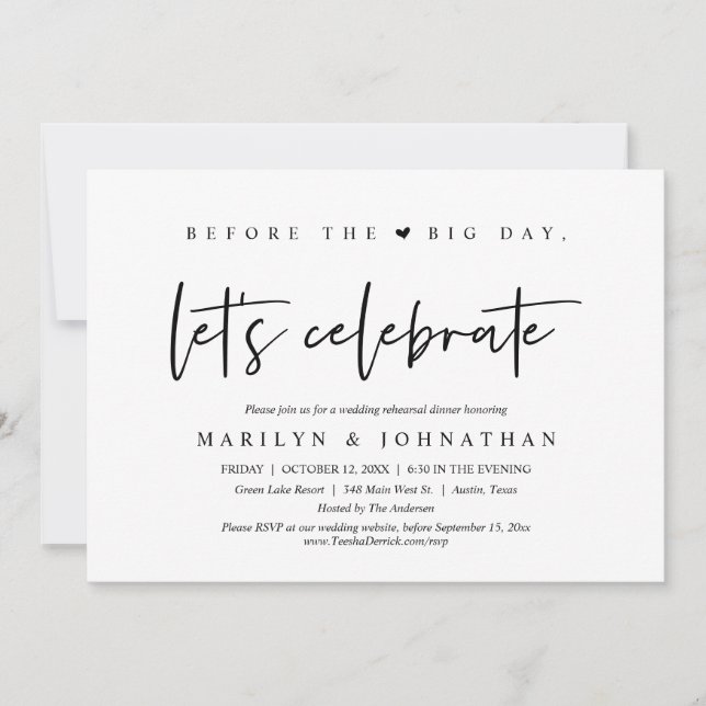 Before The Big Day, Wedding Rehearsal Dinner Invitation (Front)