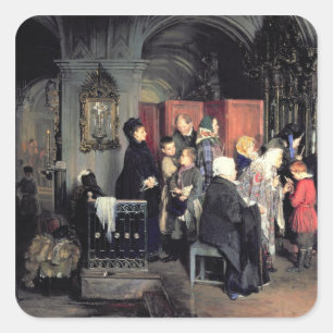Before the Confession, 1877 Square Sticker