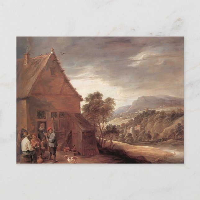 Before the Inn by David Teniers the Younger Postcard (Front)