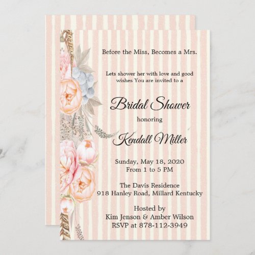 Before The Miss Becomes The Mrs Bridal Shower Invitation