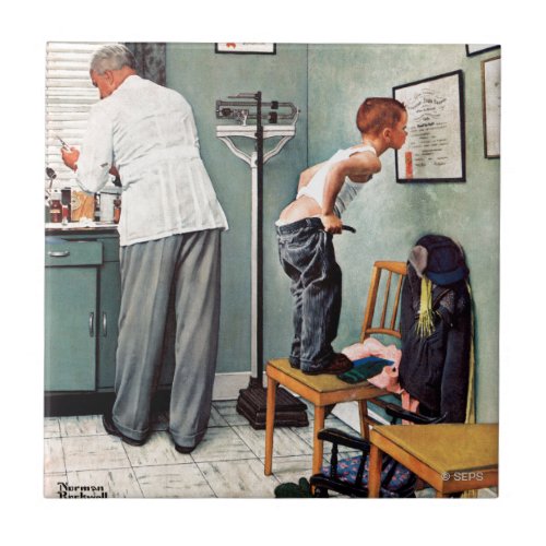 Before the Shot or At the Doctors Ceramic Tile