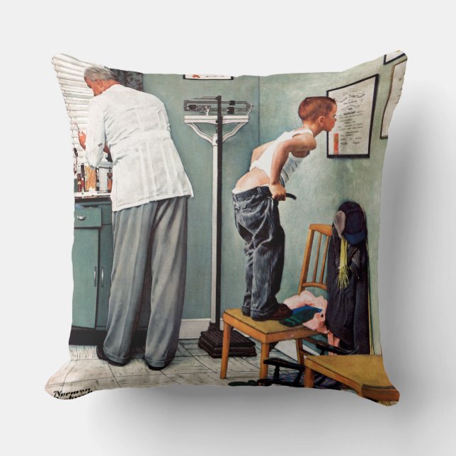 Before the Shot or At the Doctor's Throw Pillow (Front)