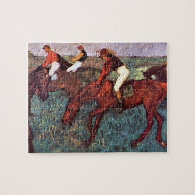 Before The Start Jockeis Training - Degas Painting Jigsaw Puzzle (Horizontal)