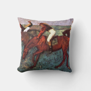 Before The Start Jockeis Training - Degas Painting Throw Pillow