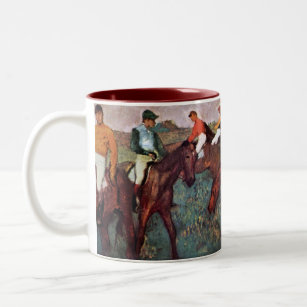 Before The Start Jockeis Training - Degas Painting Two-Tone Coffee Mug