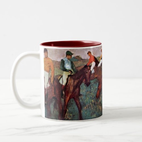 Before The Start Jockeis Training _ Degas Painting Two_Tone Coffee Mug