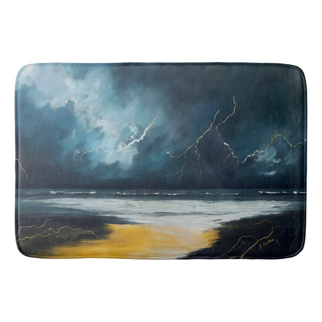 Before The Storm – Abstract Seascape Bath Mat (Front)