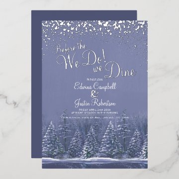 Before the we do winter wedding trees lake blue 