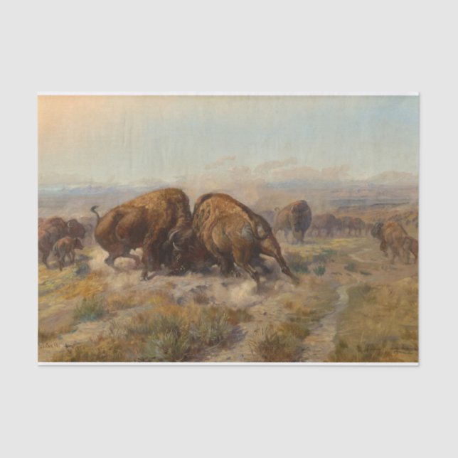 Before the White Man Came, 1903 by Charles Russell Tissue Paper (Front)