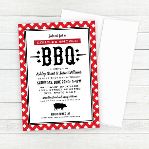 Before They Get Hitched Red BBQ Couples Shower Invitation