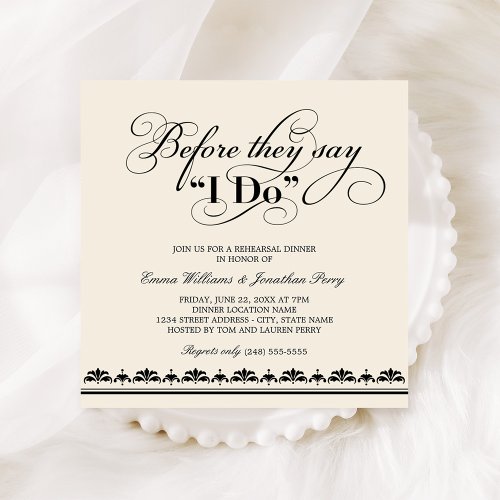 Wedding Rehearsal Dinner Invitation | Wedding Vows